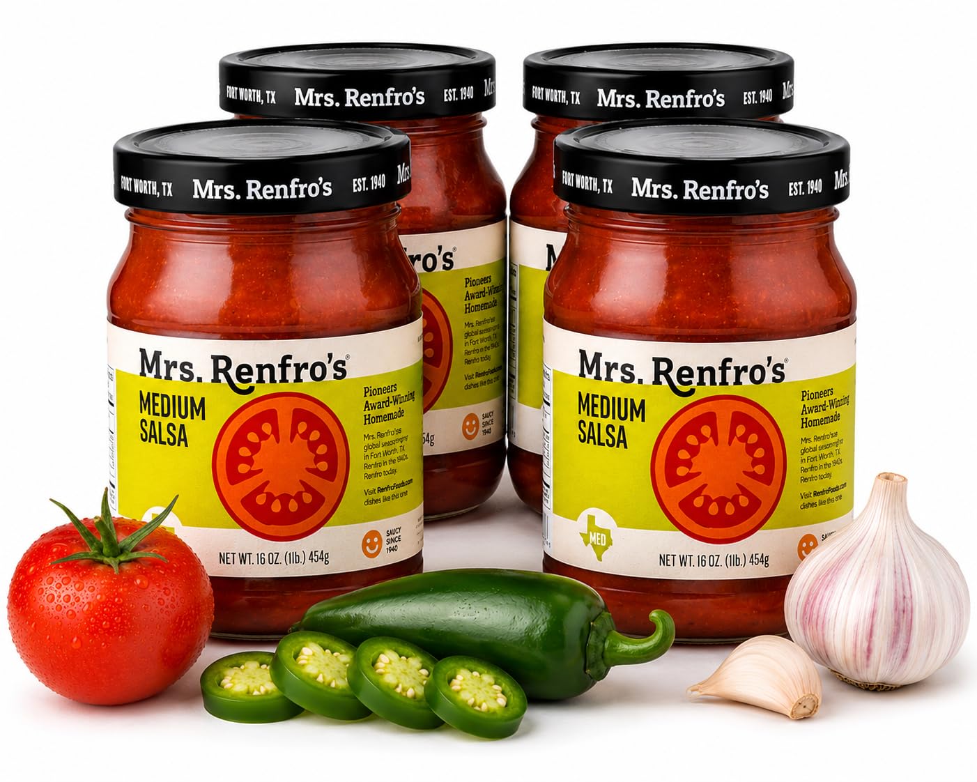 Amazon.com: Mrs. Renfro's Medium Salsa, 16 oz Jars (Pack of 4