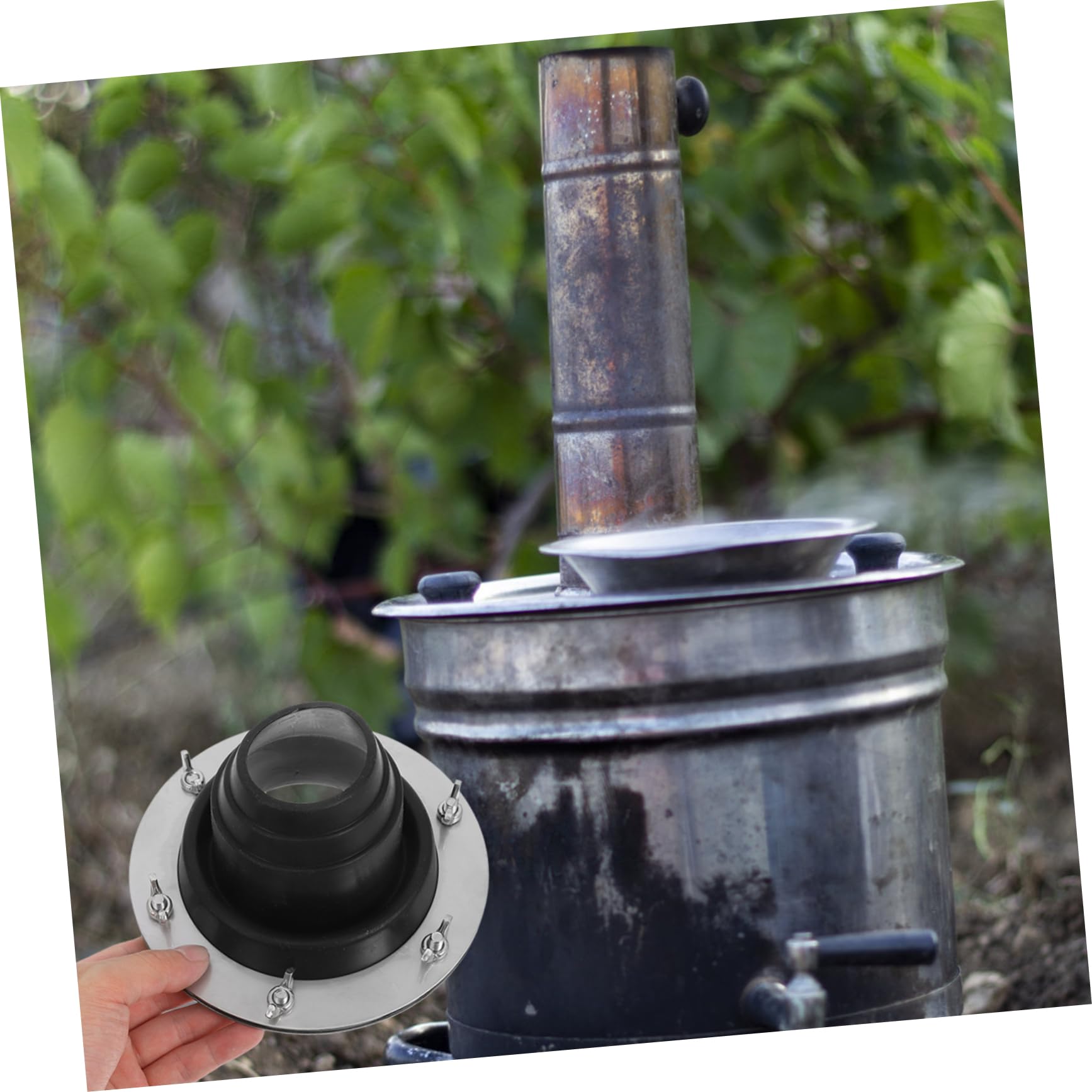 BESPORTBLE Protector contra Quemaduras de Chimenea Conector de Silicona Ignífugo para Estufa de Carpa para Camping al Aire Material de Acero Inoxidable Seguro