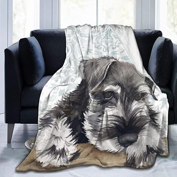 Amazon Co Jp 柔らかい サンゴベルベット 毛布 シュナウザーかわいい犬 おしゃれ ブランケット巻き毛布 ブランケット ベビー 掛け毛布 昼寝ブランケット寝具 出産お祝い プレゼント ファッション