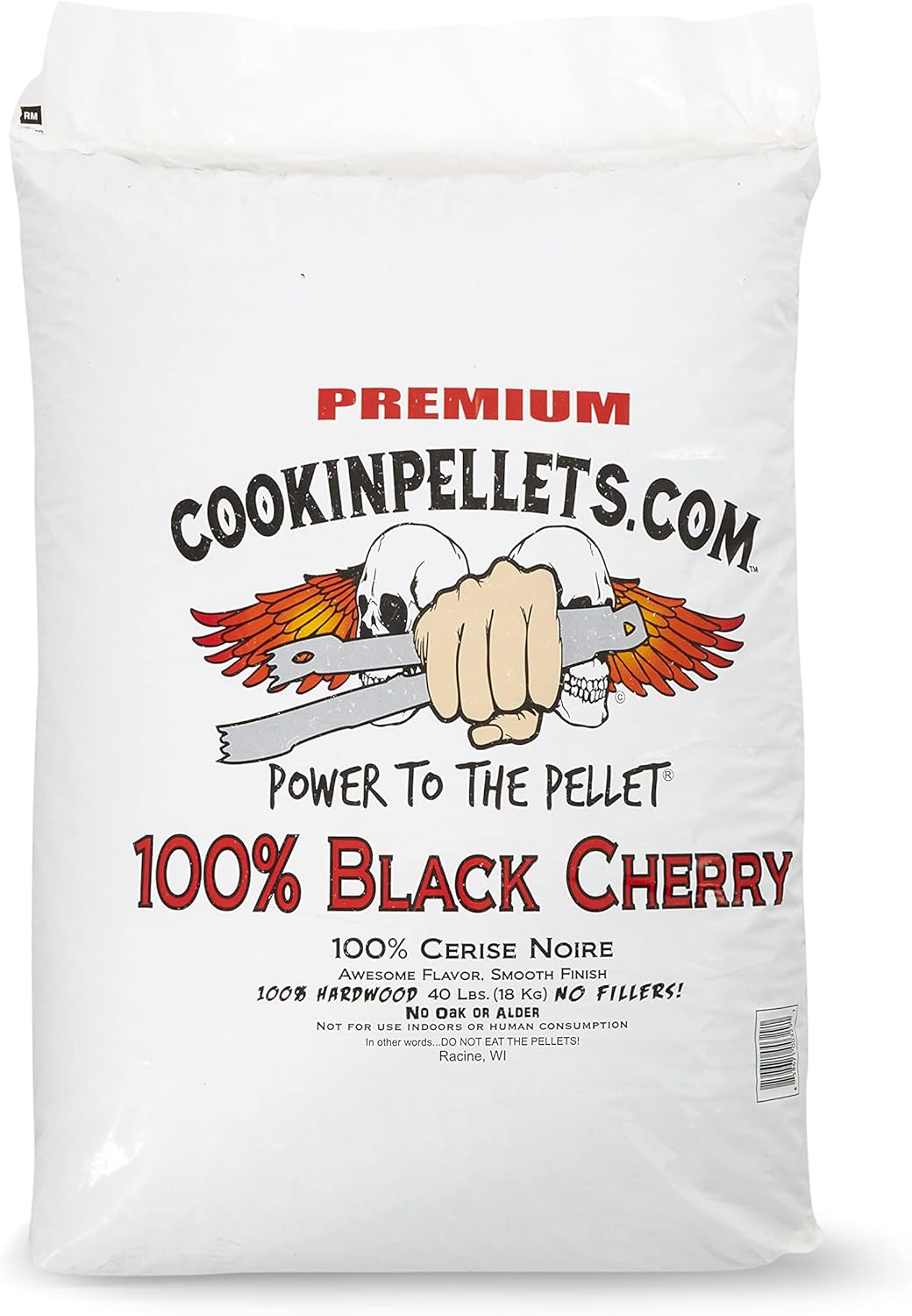 CookinPellets 40 Lb Perfect Mix Hickory, Cherry, Hard Maple, Apple Wood Pellets Bundle with CookinPellets Black Cherry Smoker Smoking Hardwood Wood Pellets, 40 Pound Bag