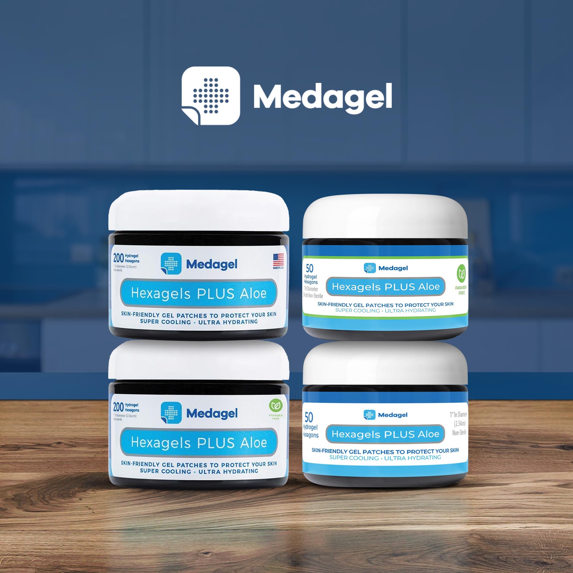Medagel Hexagels Plus Aloe Vera - Advanced Healing Hydrogel Pads for Blister Prevention & Soothing Burn Care - Foot, Heel, Toe, & Ankle Protection, Pack of 50, 1-Inch Patches, Paraben Free Formula — Amazon image 8