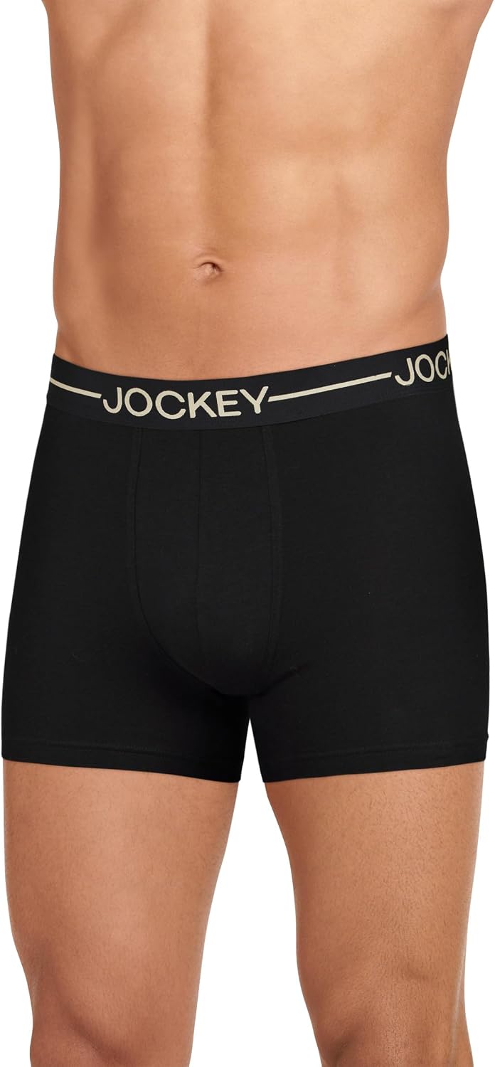 Jockey Men's Underwear Organic Cotton Stretch 4" Trunk - 3 Pack
