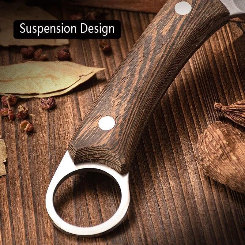 Image of High Carbon Steel Chef Knife for Kitchen Use, Multipurpose Meat & Vegetable Cutting Knife, Ergonomic Wooden Handle, Heavy Duty Sharp Blade, Professional Cooking Knife for Home & Restaurant