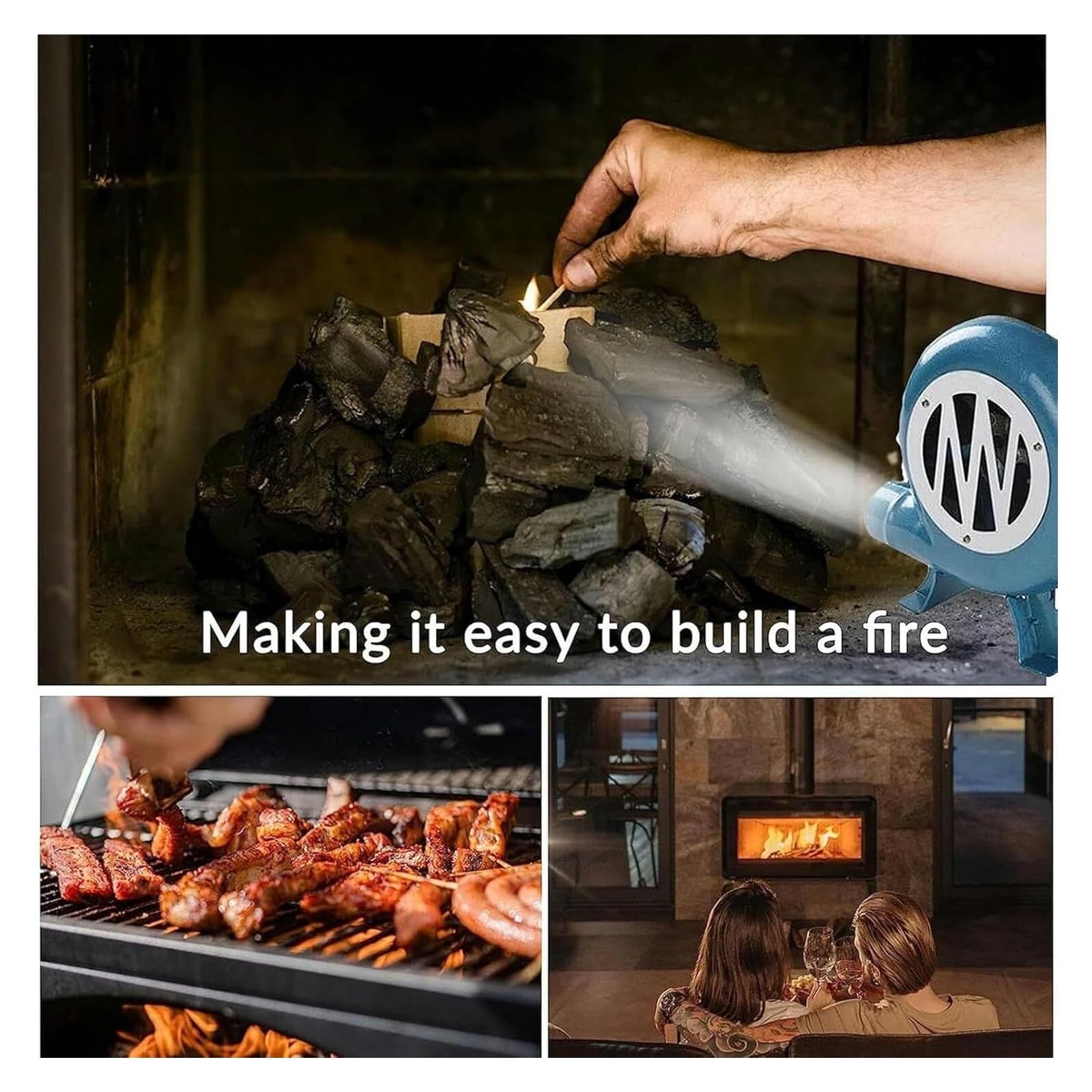 Blacksmith Forge dmuchawa, ręczna dmuchawa do grilla, korba ręczna, rozrusznik na kemping i gotowanie na świeżym powietrzu