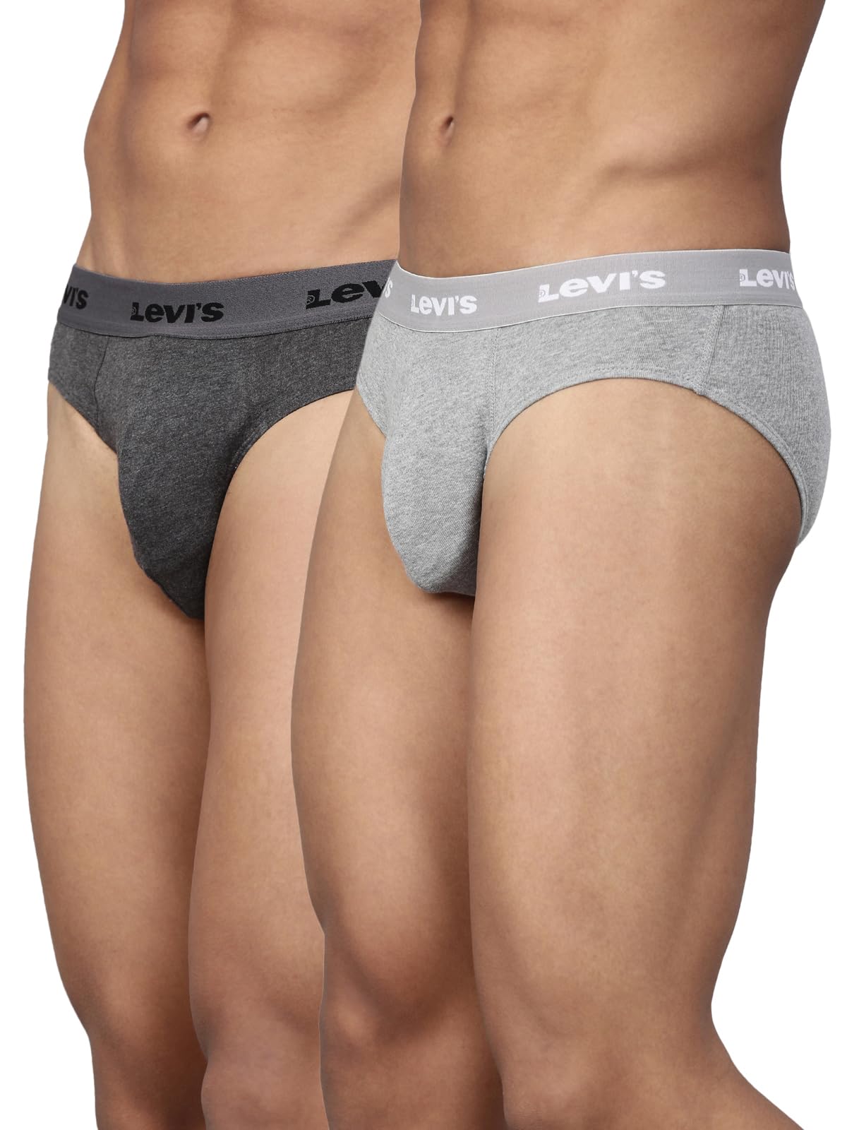 009 Men's Pure Cotton Solid Brief - Mid Rise, Outer Elastic Waistband (Pack of 2)
