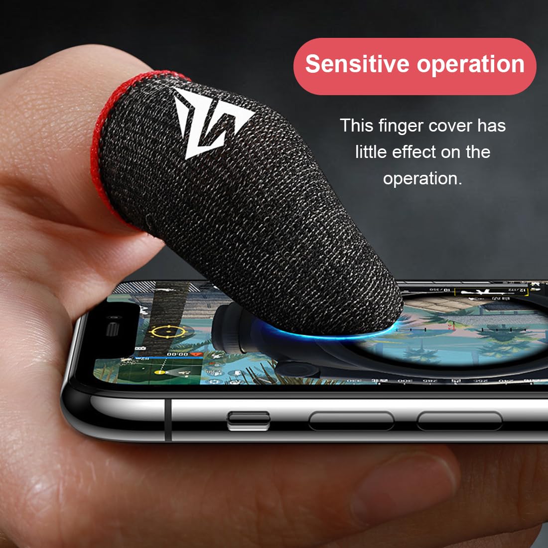 4 PCS Pack Mobile Game Finger Sleeve Traspirante con Traspirante CopriditoTouch Screen Thumb Sleeve da Gioco Professionale con Antiscivolo e Resistente al Sudore Alta Sensibilità per Giochi