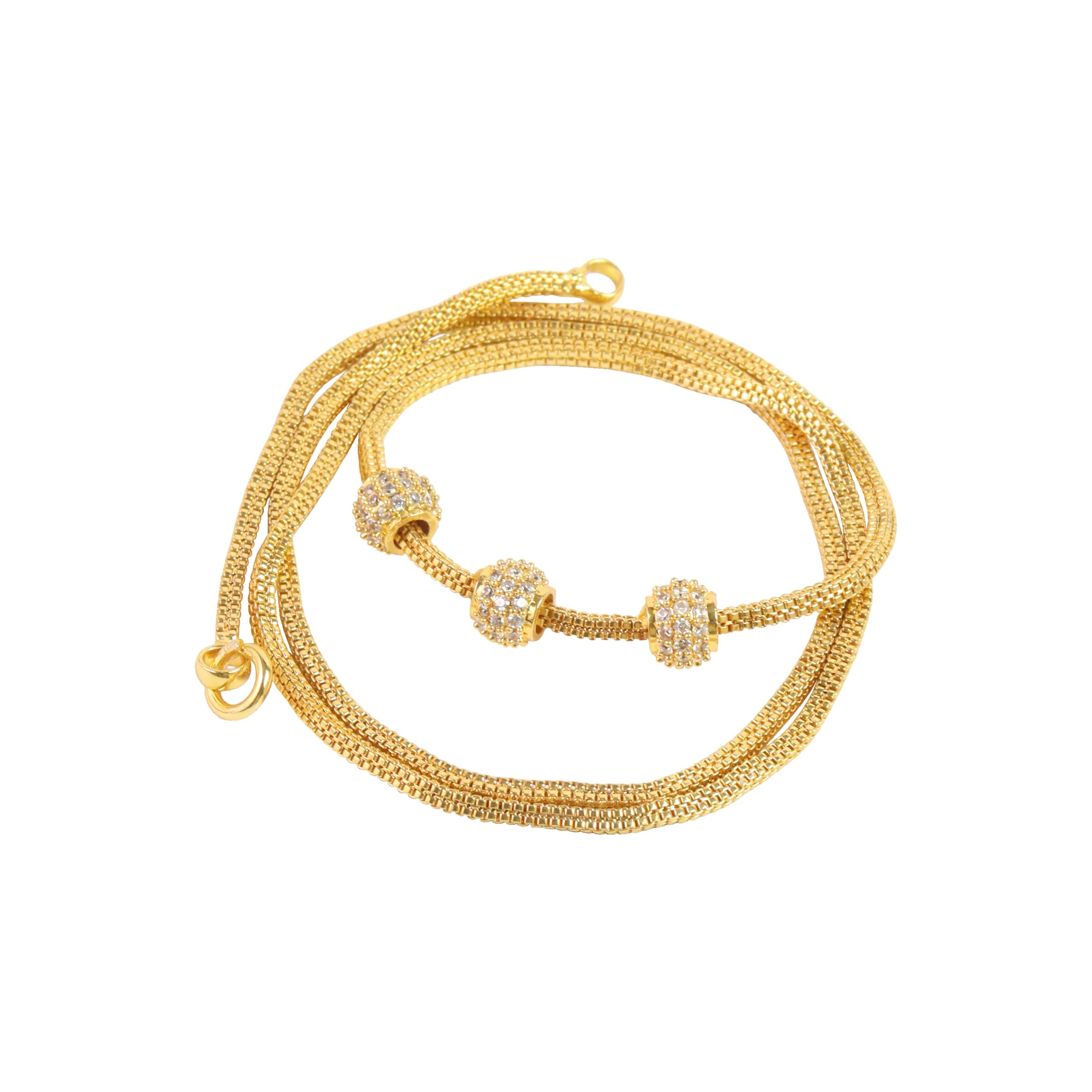 CUTE GOLD One Gram Micro Gold Plated Traditional Designer American Diamond Stone Mugappu Chain for Women & Girls (MC-1089) (B0D39FX5HW) Amazon Price History, Amazon Price Tracker