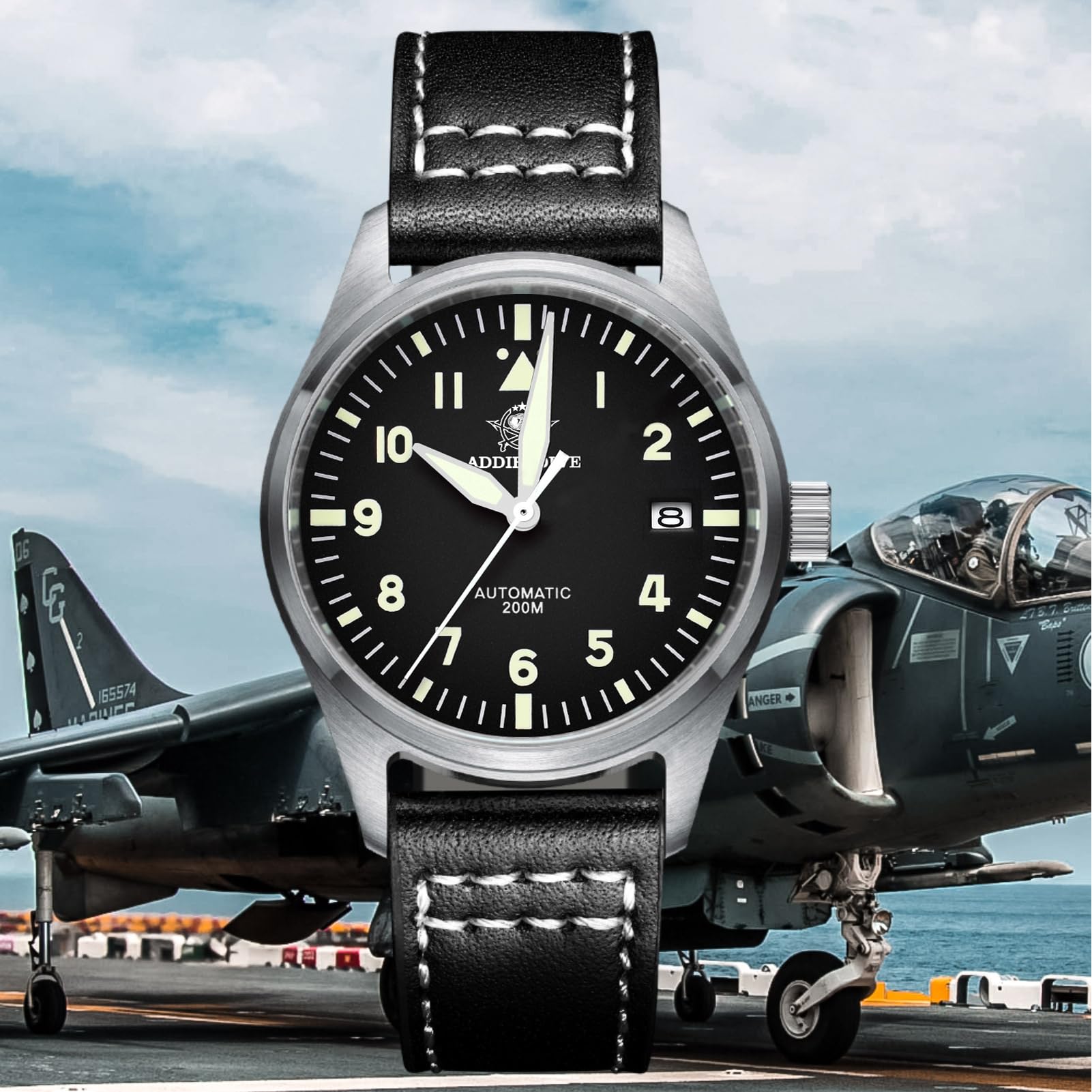 ADDIESDIVE automatikuhren Herren leuchtendanaloge Uhr automatik NH35A/8215 Mechanische Uhren Edelstahl Uhr