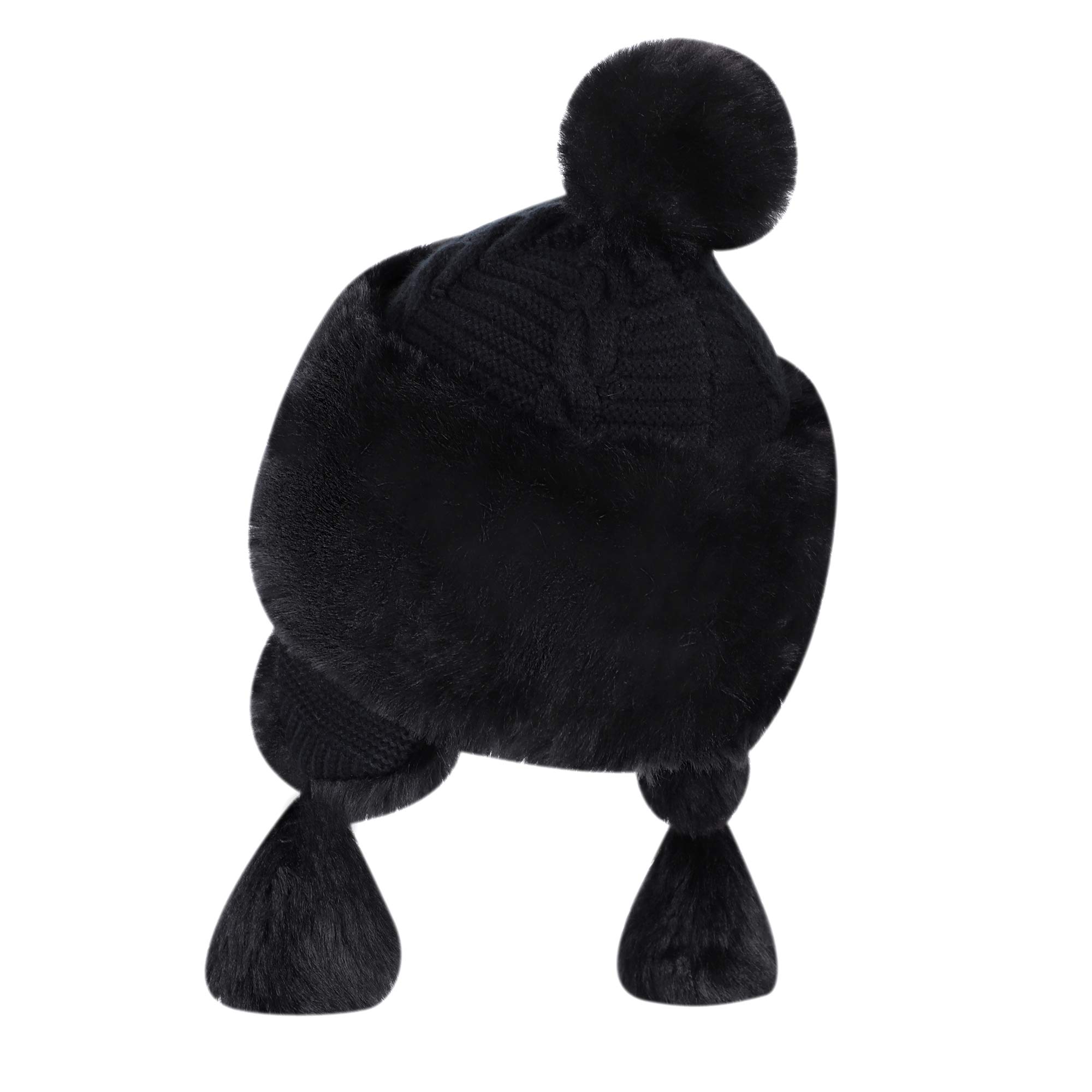 Chapka Parent-Enfant Chapeau Hiver en Fausse Fourrure Thermique Femme Fille Casquette Chaud avec Oreillettes Couvre-Visage Anti-Vent/Froid pour Ski Snowboard Moto Camping