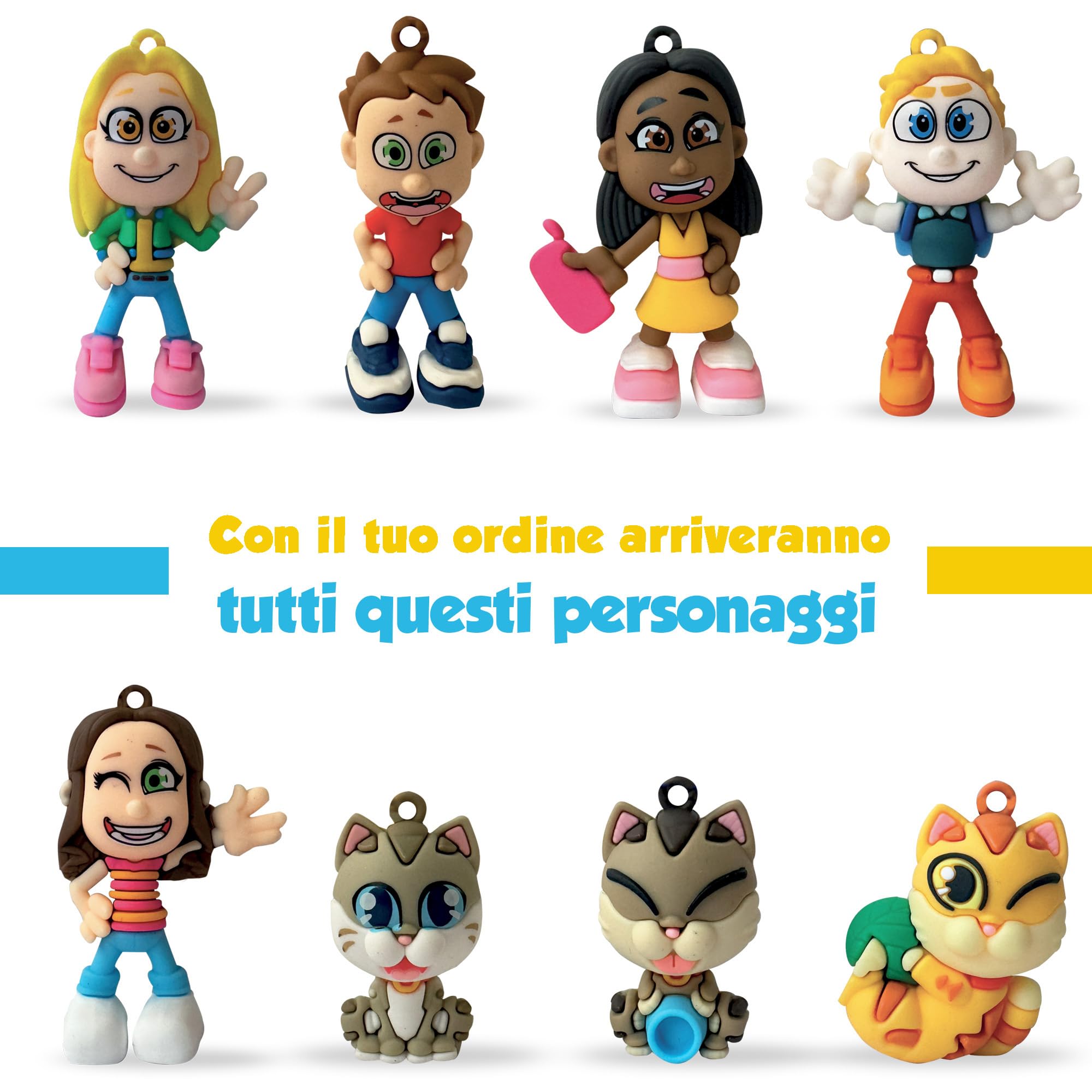NINNA e MATTI Giochi per Bambini, Pupazzetti 3D Intera Collezione Set Completo, 8 Personaggi Tutti Diversi