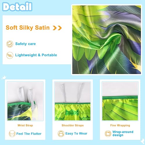 Miniatura 6 de Disfraz de pájaro, alas de loro, para niños con diademas de pájaro, capa de disfraz de águila para niños y niñas, regalos de fiesta de Halloween