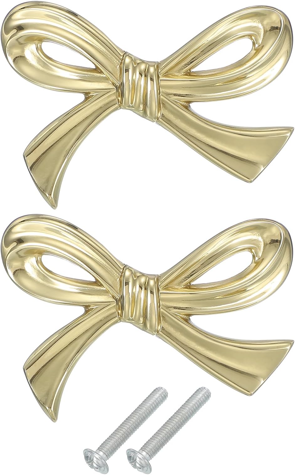 sourcing map 2 Pcs Cabinet Knobs, 3 Inch Bow Dresser Knobs Cabinet Handles for Bathroom Dresser Pulls Yellow