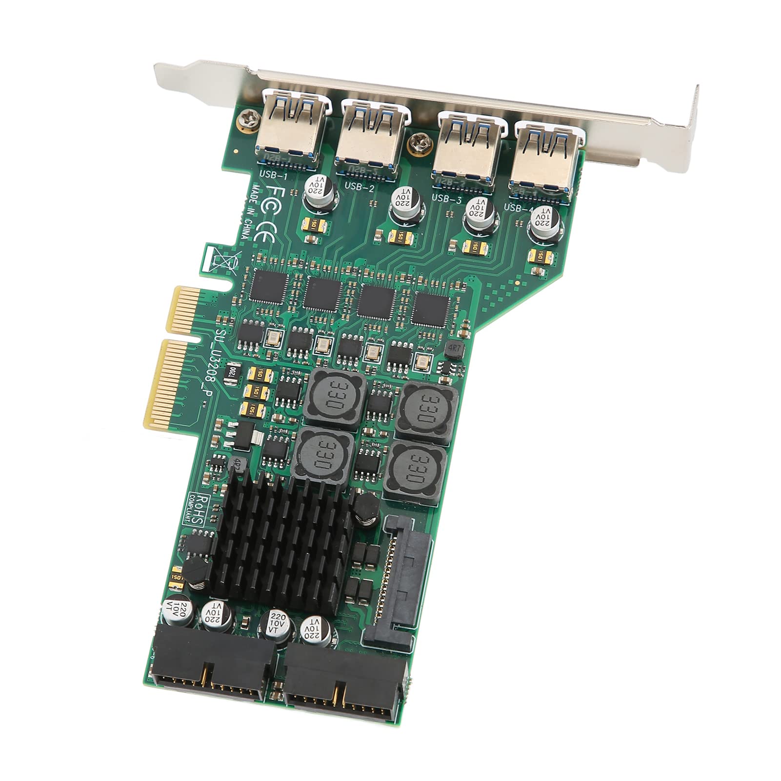 Karta rozszerzeń PCIE na USB 3.0, PCI Express USB 3.0 5Gb/s 3A 0℃ do 70℃ Zasilacz do LINUX dla Windows
