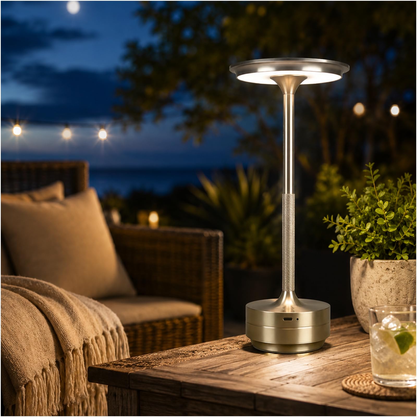 MMOBIEL Lampe de Table Sans Fil LED Tactile Rechargeable Métal, 3 Températures de Couleur à Intensité Variable, Batterie 5200mAh, USB-C pour Chambre, Bar, Terrasse, Intérieur/Extérieur – Argent