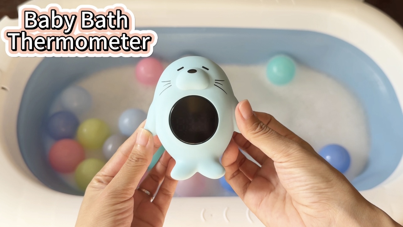 Image of Baby Bath Thermometer & Room Thermometer for Infants - Bath Tub Water Temperature Thermometer with Safety Temp Warning - Otter Floating Bath Toy for Girls Boys Newborn Kids