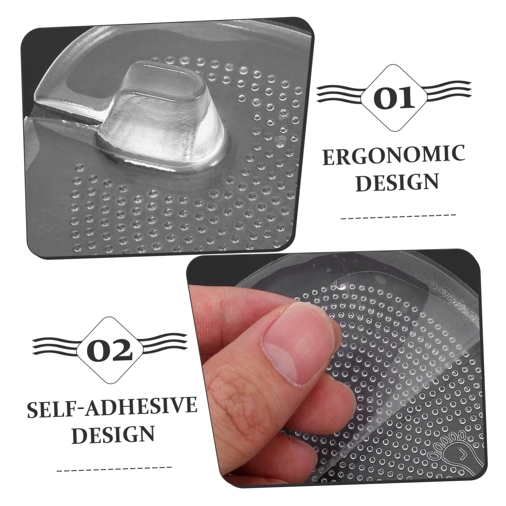 Semelle pour Talon Antidérapante en Gel Transparente, 3 Paires