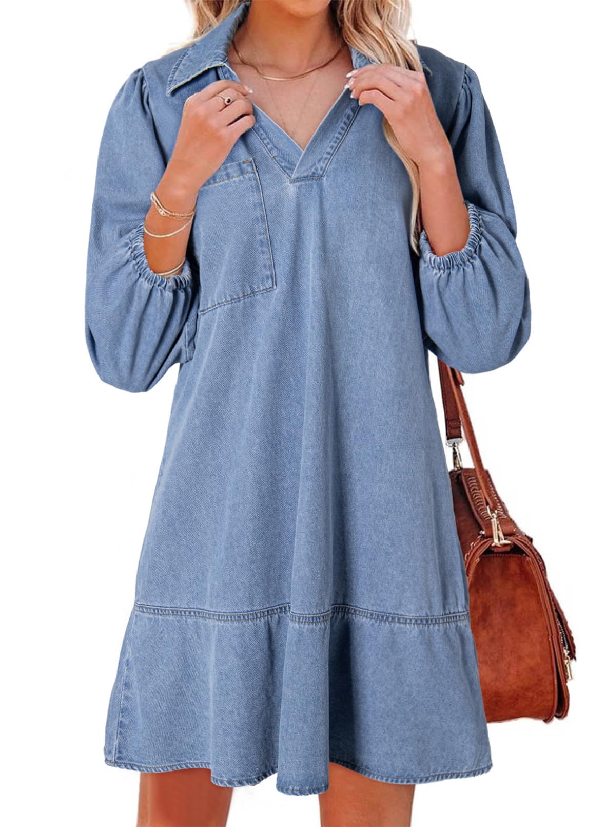 Dokotoo Denim Babydoll Dress