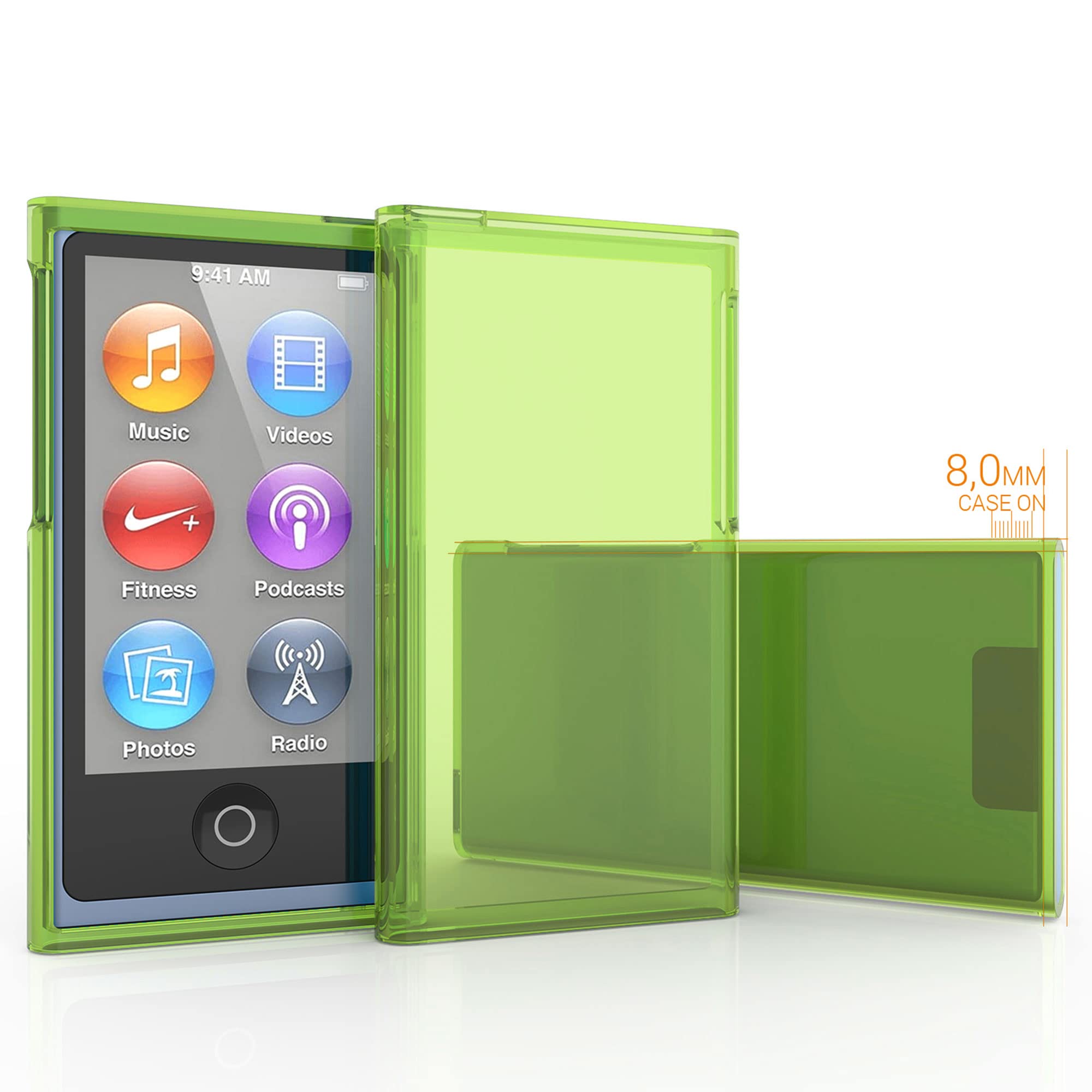 kwmobile Etui kompatybilne z Apple iPod Nano 7 - Silikonowe etui ochronne na odtwarzacz MP3 - Chartreuse