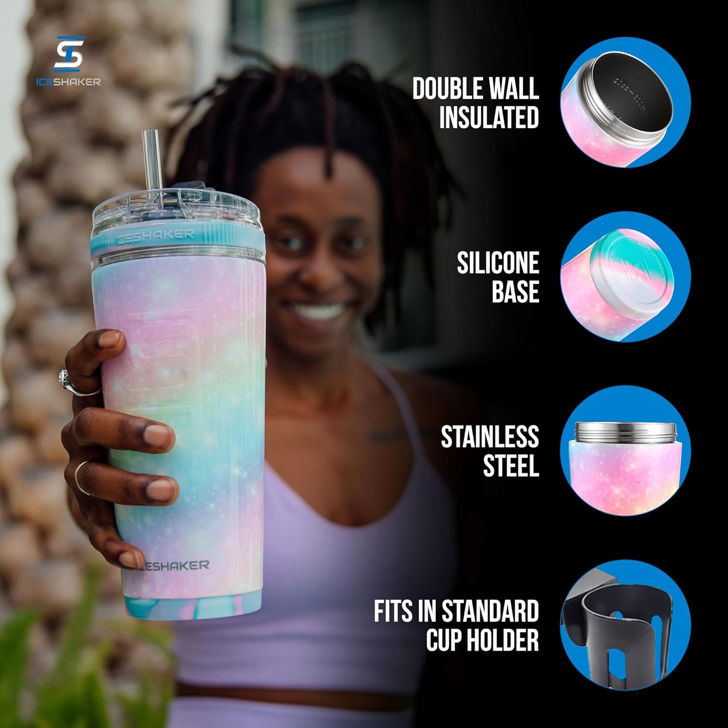 Ice Shaker Insulated Stainless Steel Tumbler | 20 oz, Unicorn | 30+ Hours Cold & 12+ Hours Hot | Removable Straw and Drink Spout | Odor-Free Tumbler Cup Water, Coffee, Tea, Smoothies, Cocktails - Image 2