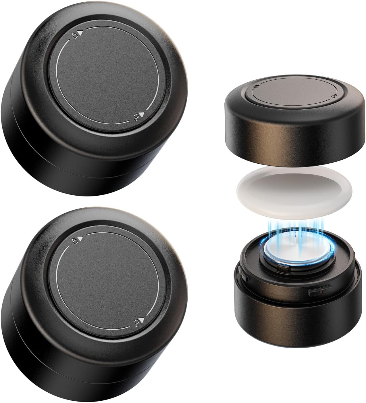 Upgraded AirTag Extended Battery Case with Batteries Included | Up to 10-Year Battery Life, 14X Capacity vs CR2032, Waterproof AirTag Holder, Battery Extender & CR2032 Replacement (4 Pack)