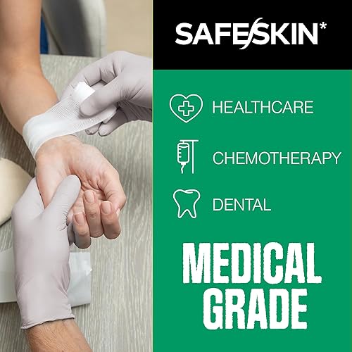 Miniatura 3 de SAFESKIN Nitrile Exam Gloves Disposable Powder-Free Gloves for Medical, Dental, Cleaning, Cooking, Chemotherapy, 3.5 Mil Gray