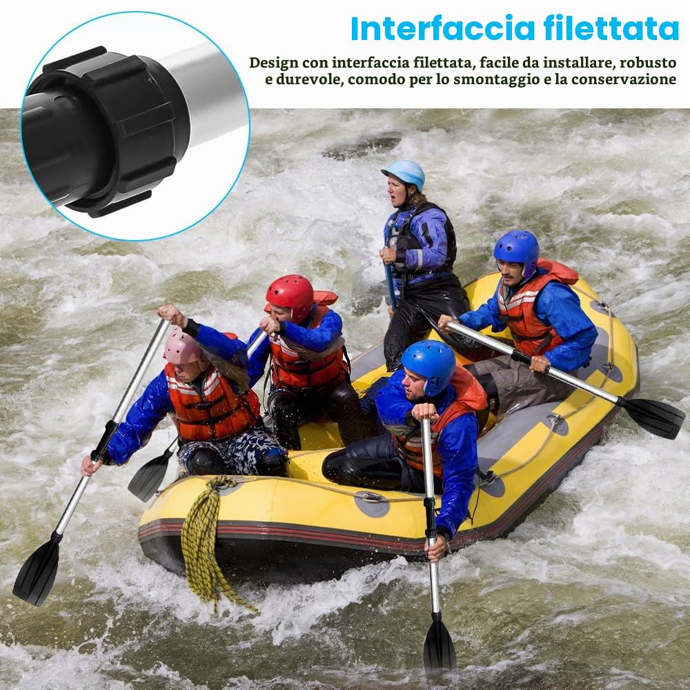 Remi per Barche, 120cm Paddle per Kayak, Alluminio e PVC Pagaia per Kayak da Canoa Gonfiabile, PaddBNGXRle in Alluminio, Accessori per la Nautica