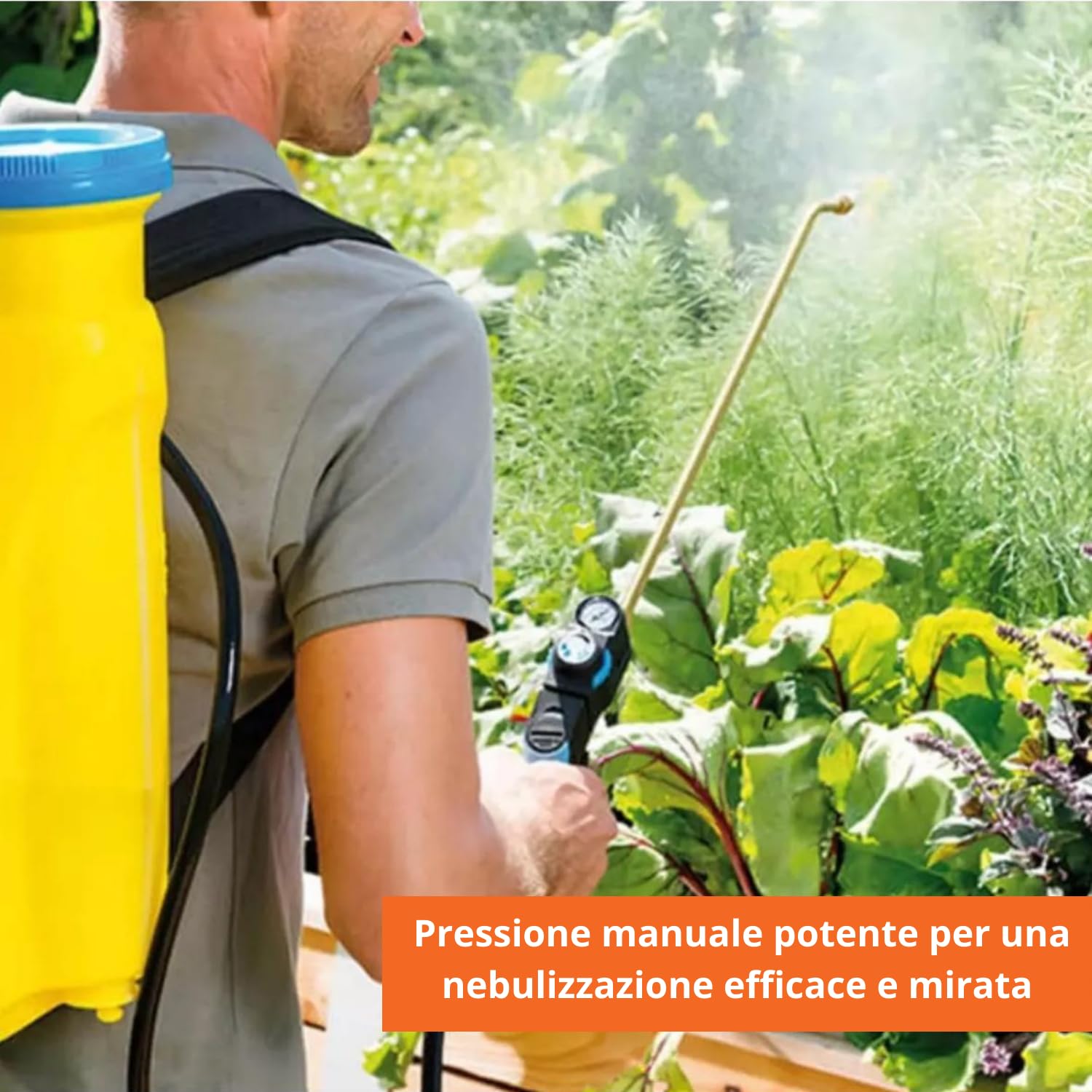 Pompa Irroratrice a Batteria con Atomizzatore a Spalla, Nebulizzatore 16L con Ugelli Intercambiabili per Verderame