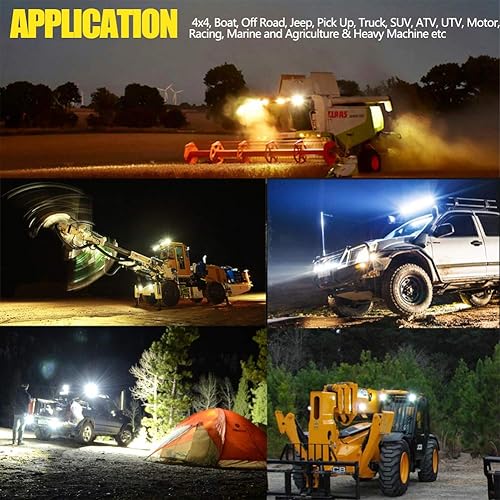 Miniatura 6 de 2 luces LED para tractor de 4 pulgadas, luces LED cuadradas de 12 V, luces LED de trabajo de conducción para camiones, equipos, vehículos