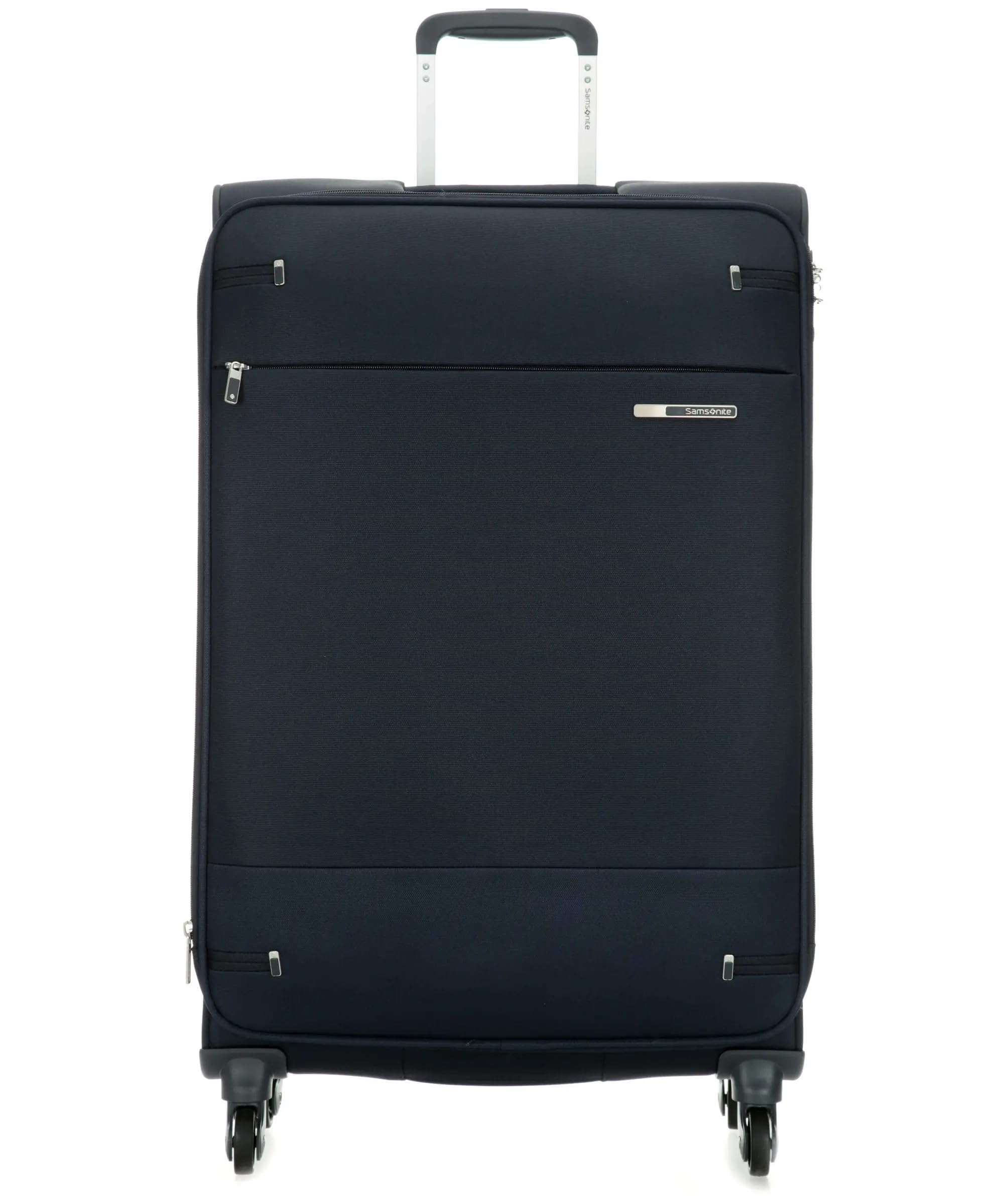 Samsonite Base Boost - Valigia morbida da 66 cm di medie dimensioni, trolley con 4 ruote, lucchetto TSA, leggera ed espandibile, 67,5 L, Blu (Navy Blue)