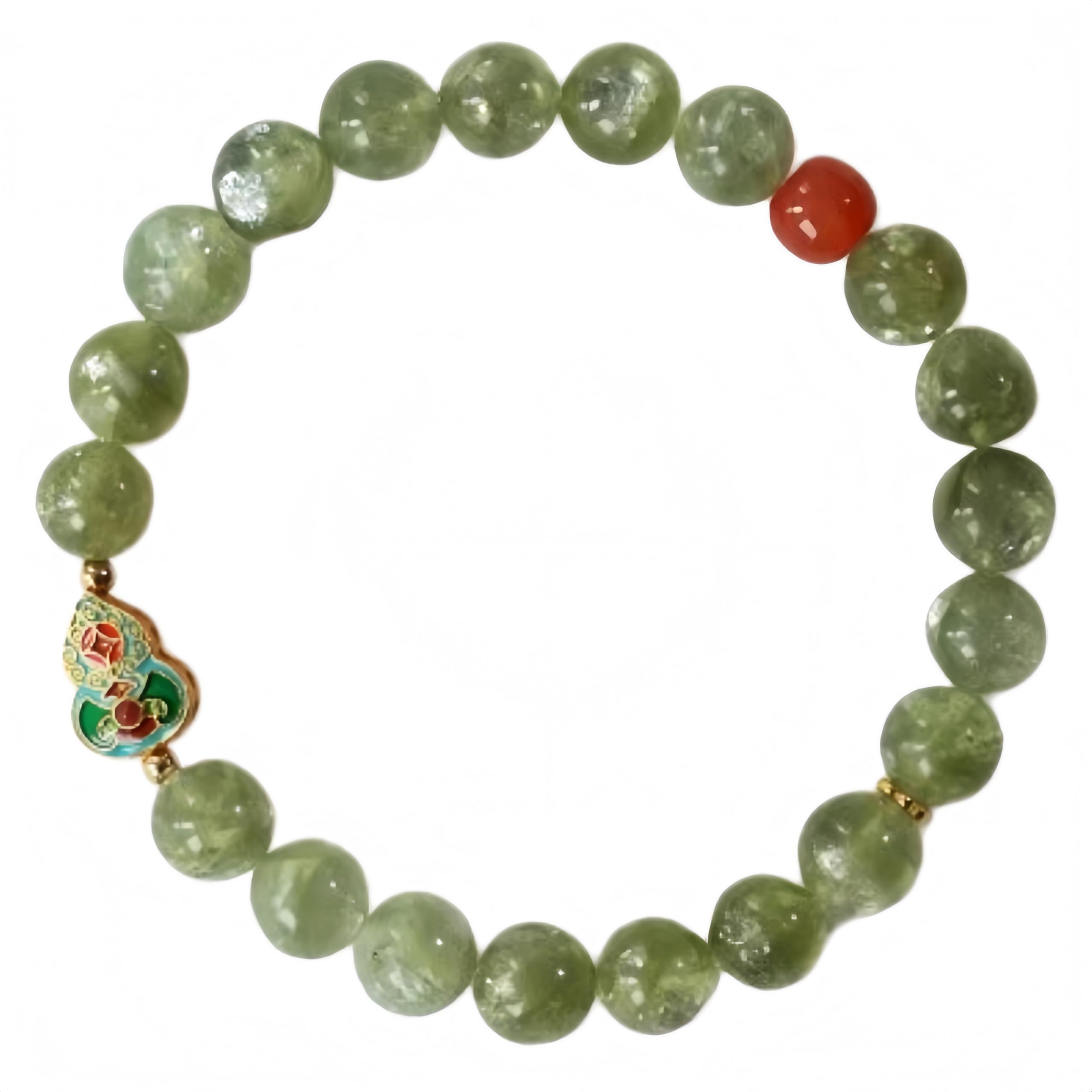 Braccialetto Naturale Bracciale Con Cristalli Verdi Naturali Da 8mm