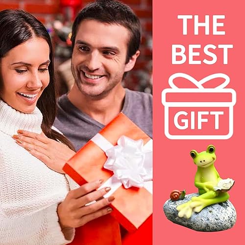 Miniatura 7 de qumHmup Estatua de rana, escultura de animales de resina de mini rana para decoración interior y exterior, para jardín, patio, micro paisaje,