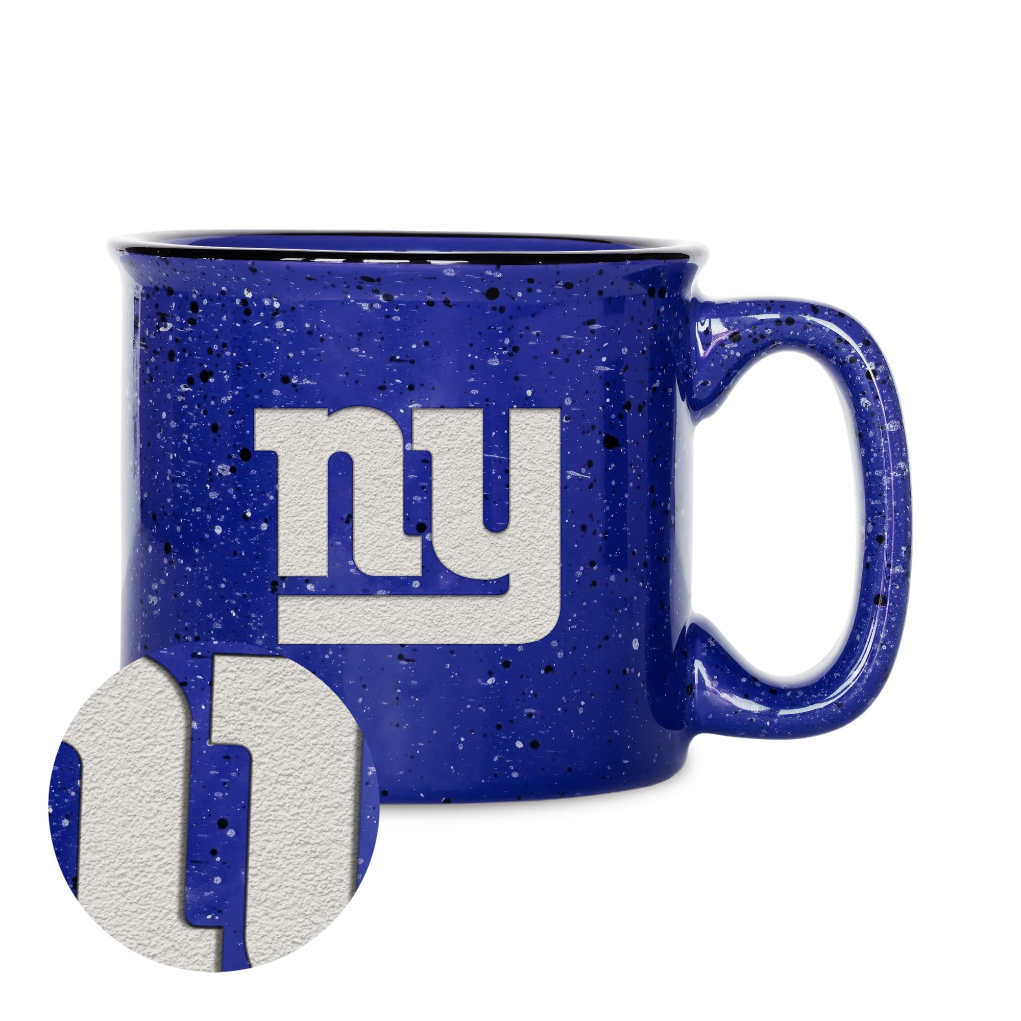 Rico Industries Team Color Nfl Football New York Giants Speckle 12Oz Laser Engraved Campfire Mug
