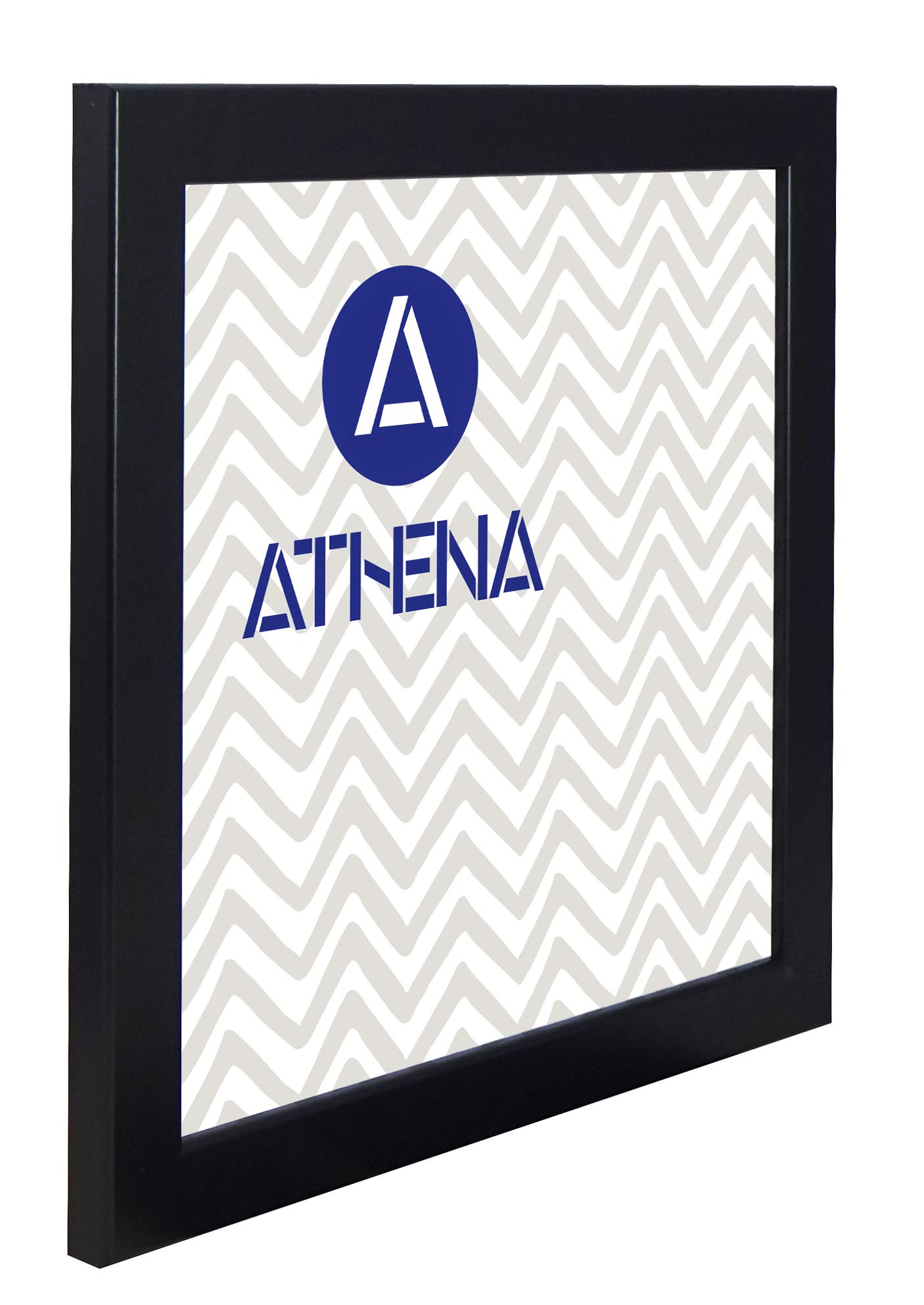Vivarti Black Athena Satin Picture Frame (40 X 40 Cm) Portrait Or Landscape Photo Frame With Clear Styrene Sheet & Wall Mounted Hook For Photos, Pictures, Posters, Decor, Certificate Frame