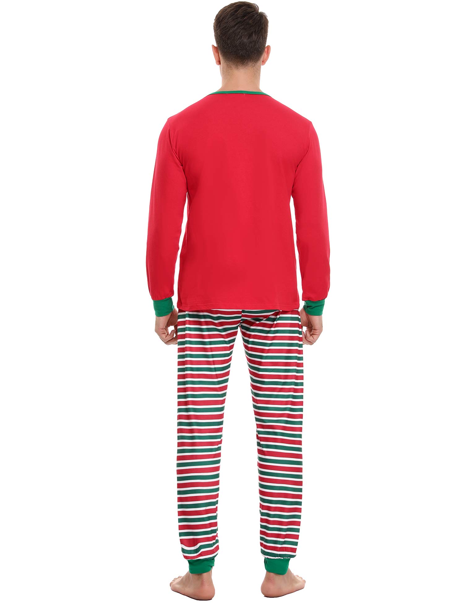 Irevial Pijamas De Navidad Familia Conjunto, Navideños Invierno Manga Larga 2 Piezas, Set Pigiama Donna, Rosso-papà, XXL