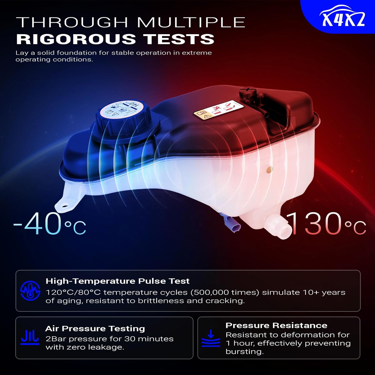 603-664 Engine Coolant Reservoir Radiator Expansion Tank for 2000-2010 Jaguar XF XFR XJ8 S-Type Vanden Plas XJ Super V8 C2Z13764