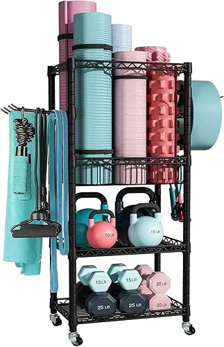 FUTASSI Home Gym Storage, 3 Tiers Workout Equipment Organizer with