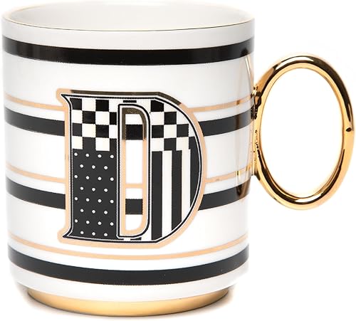 Miniatura 1 de MACKENZIE-CHILDS My Mug - Taza de café decorativa de cerámica con asa, D