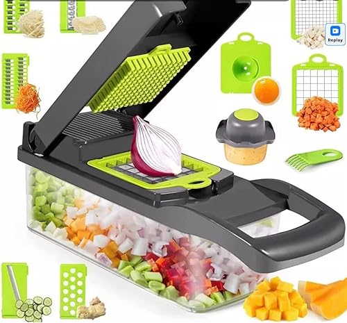 Miniatura 2 de Cortador de verduras picador de mandolina 3 piezas adicionales