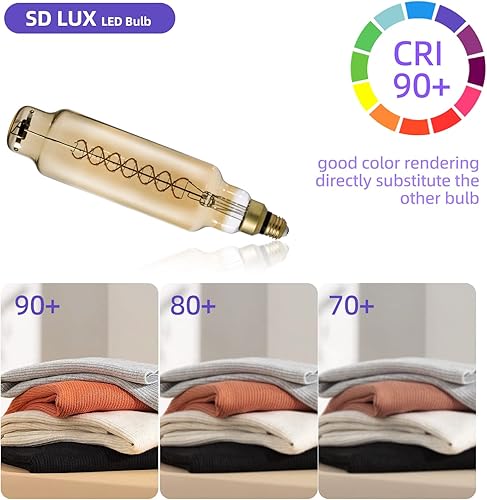 Miniatura 4 de SD LUX Bombilla LED gigante vintage de gran tamaño, bombilla Edison enorme, regulable, 8 W 450 lm (equivalente a 50 W), blanco cálido 2200 K, base