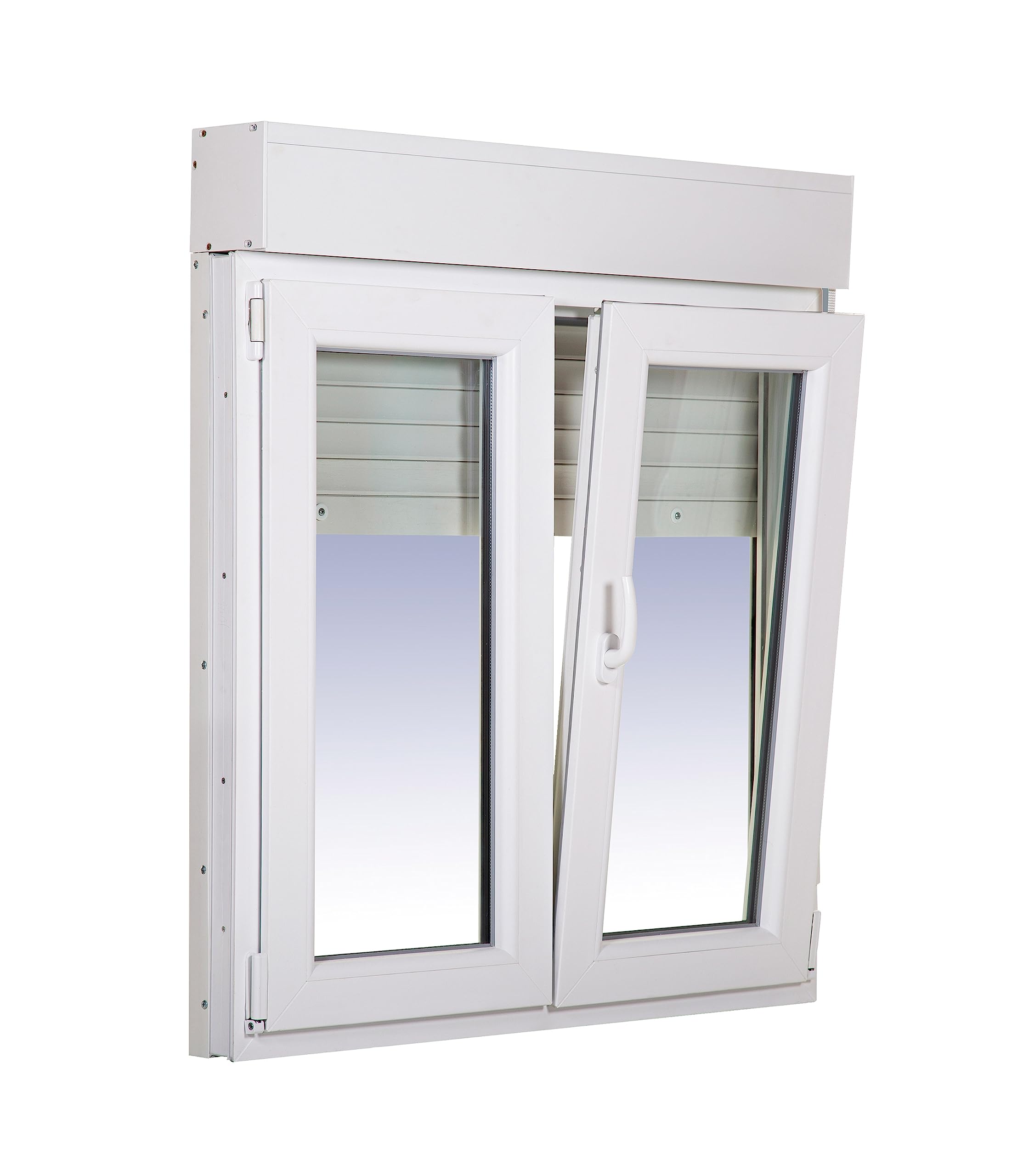 Ventanastock PVC 1000x1355 Practicable Oscilobatiente 2 hojas con Persiana de PVC
