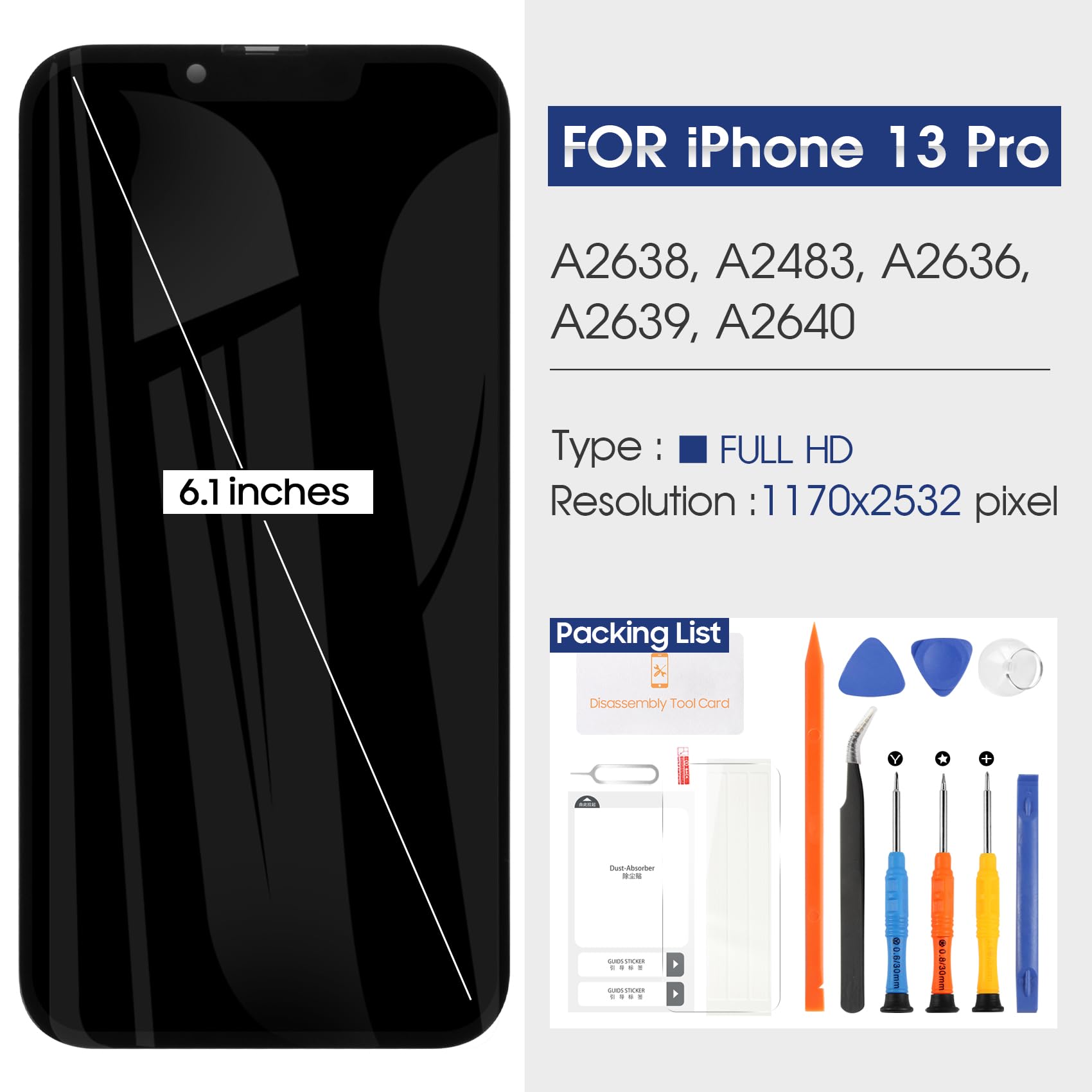 Pantalla de reemplazo OLED para iPhone 13 Pro pantalla táctil