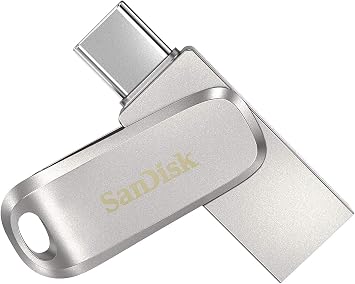SanDisk Ultra Dual Drive Luxe USB Type-C Drive ذاكرة الهاتف الذكي 128 جيجابايت (ذاكرة الهاتف المحمول، USB 3.2 Gen 1، تصميم دوار، قراءة 400 ميجابايت/ثانية، محرك أقراص USB، نسخ احتياطي تلقائي)