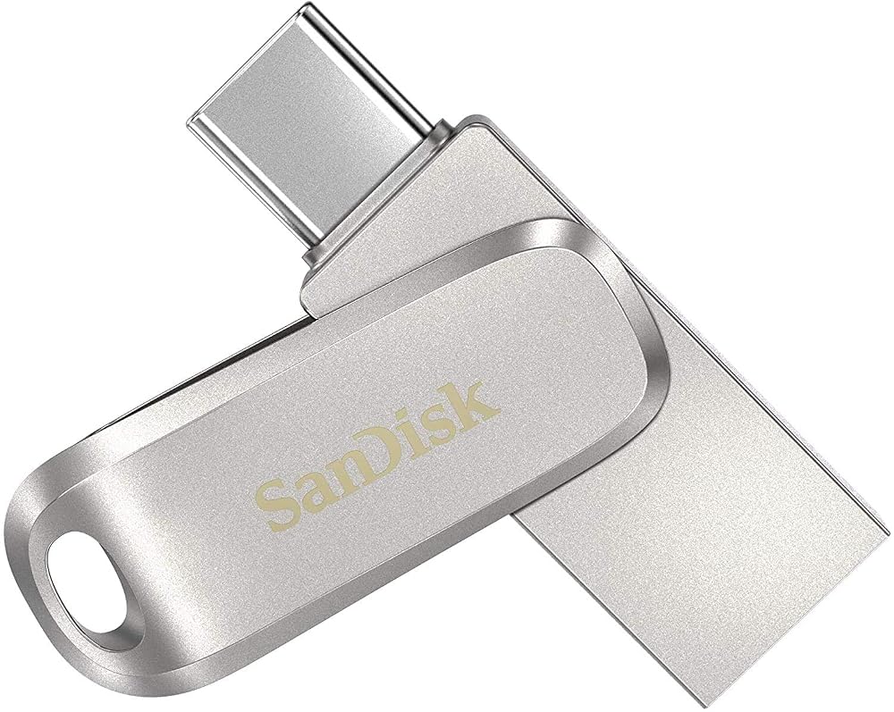 SanDisk Ultra Dual Drive Luxe USB Type-C Drive Akıllı Telefon Depolama Alanı 512 GB (Taşınabilir Depolama, USB 3.1 Gen 1, Dönen Tasarım, 150 MB/s Okuma, USB Sürücü, Otomatik Yedekleme), Gümüş