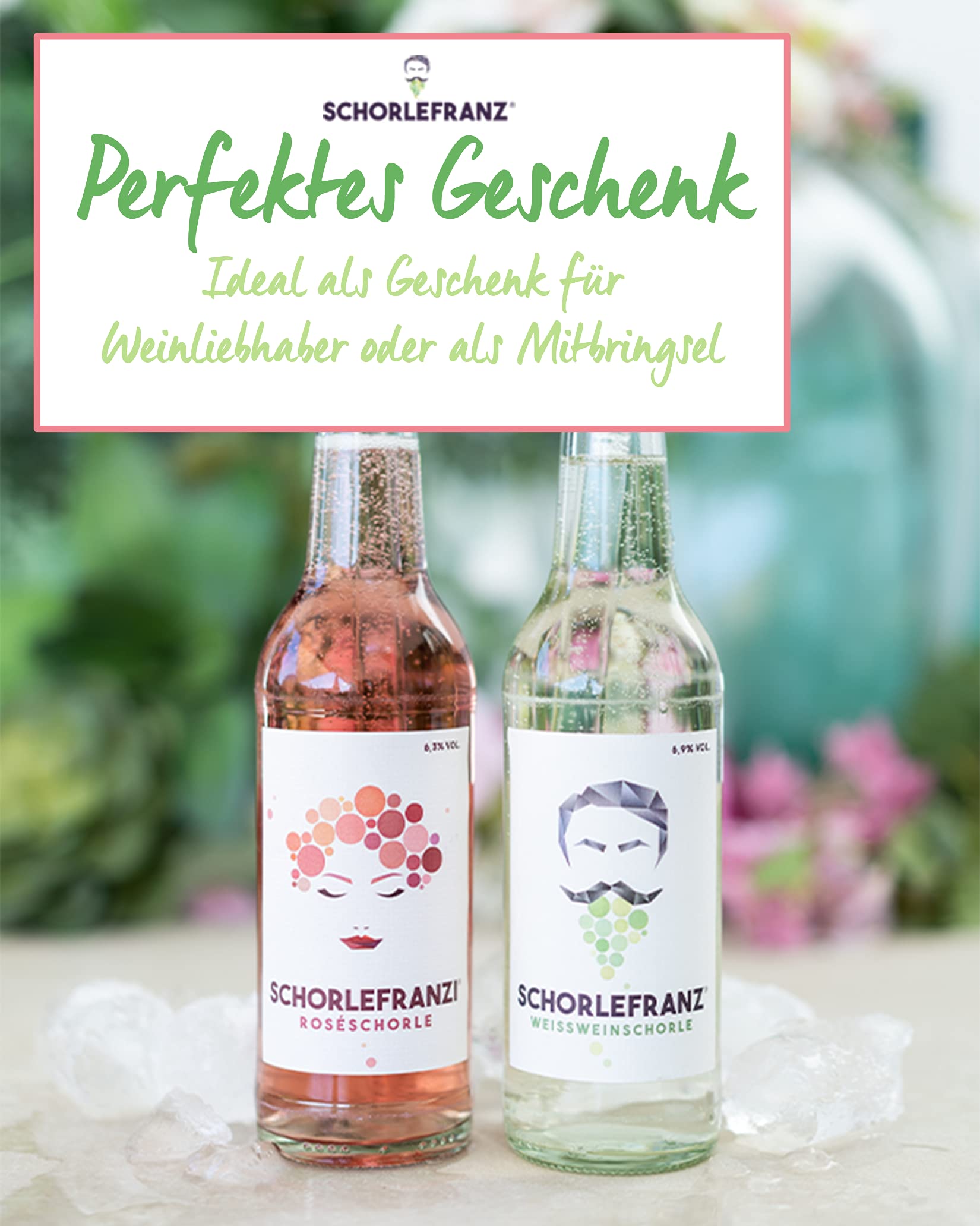 SCHORLEFRANZ Weinschorlenmix 24er-Set | 12 x Weißweinschorle & 12 x Roséschorle | Idealer Durstlöscher (6,9 & 6,3% Vol.) (Je 0,33l)