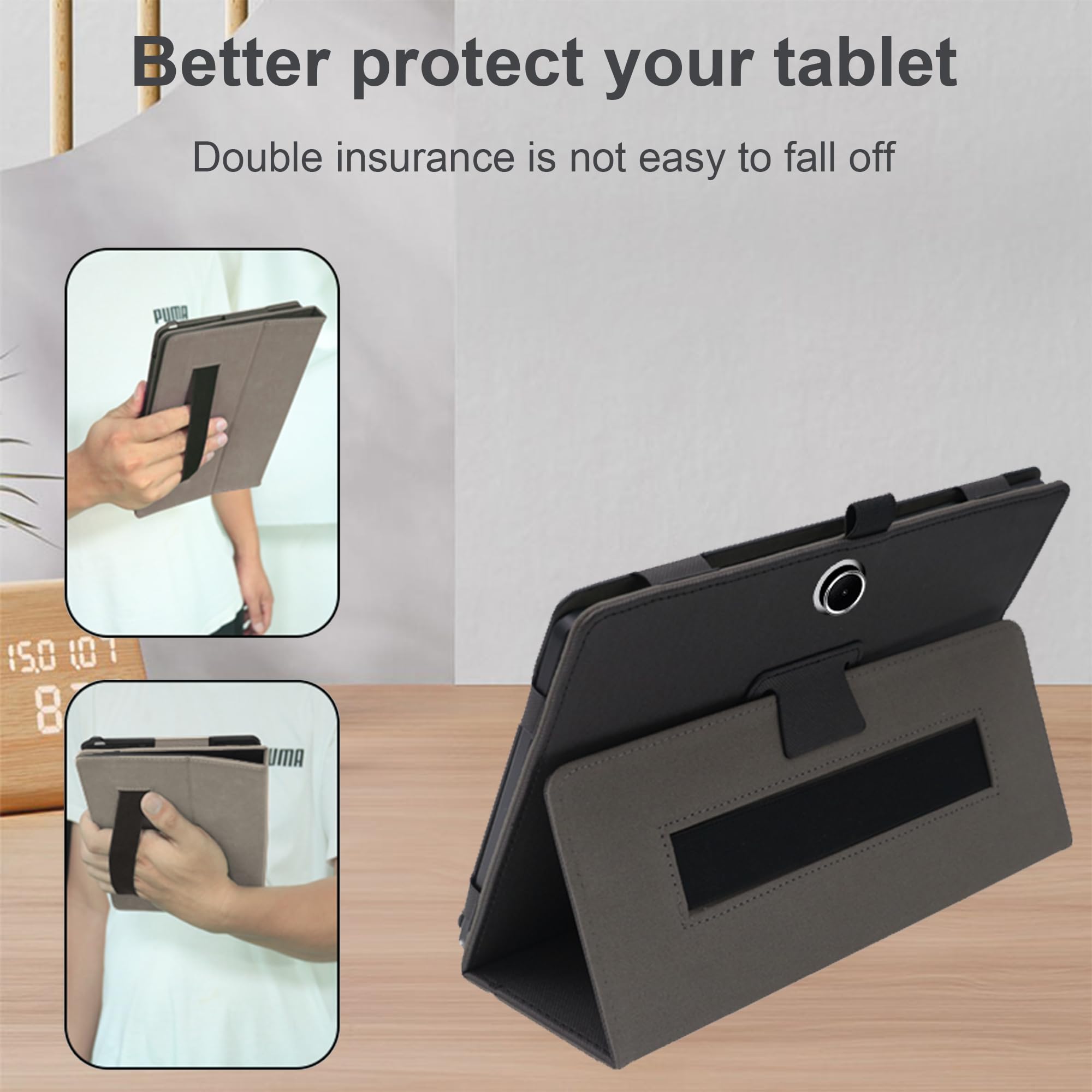 Coque pour Oppo Pad SE/OnePlus Pad Lite 11.0" Housse Protection Etui PU Cuir de Flip Case Cover + [1 Pièce] Verre Trempé Protection écran [Veille/Réveil Automatique] [Support Fonction] Noir