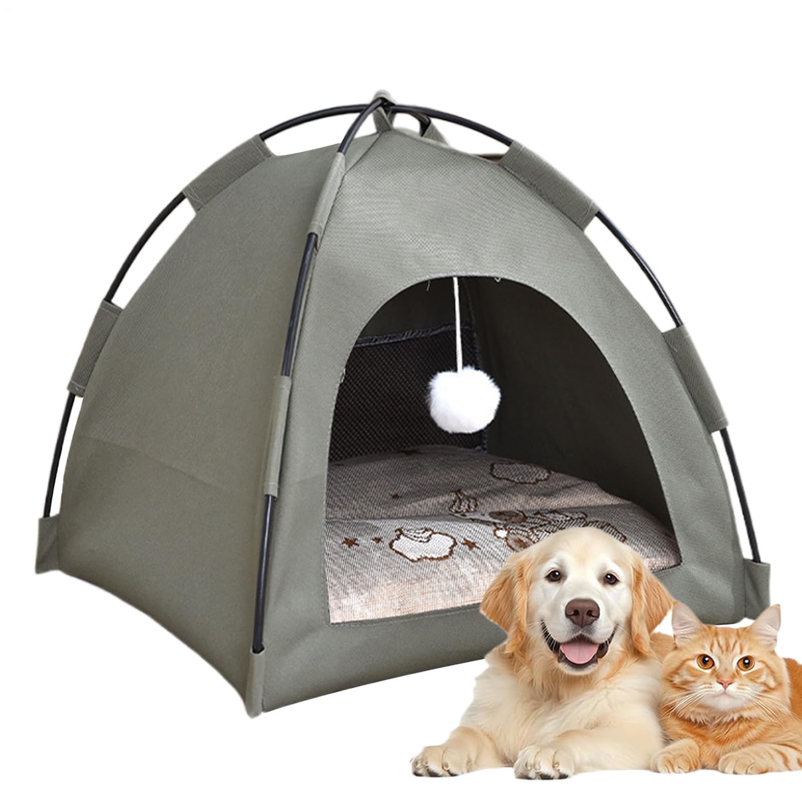 Pet Tent, Cat House, Waterproof Portable Shelter, Breathable Oxford Fabric, Indoor Outdoor Travel Use, Kitten Tent Bed, Foldable Dog Crate, 15.75x15.75x15.75 Inches