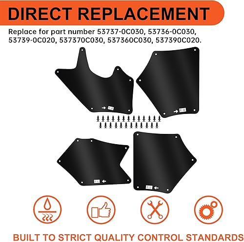 Miniatura 3 de ECOTRIC Protectores contra salpicaduras compatibles con Toyota Tundra Sequoia 2007-2022, repuesto para 537370C030 537360C030 537390C020 para