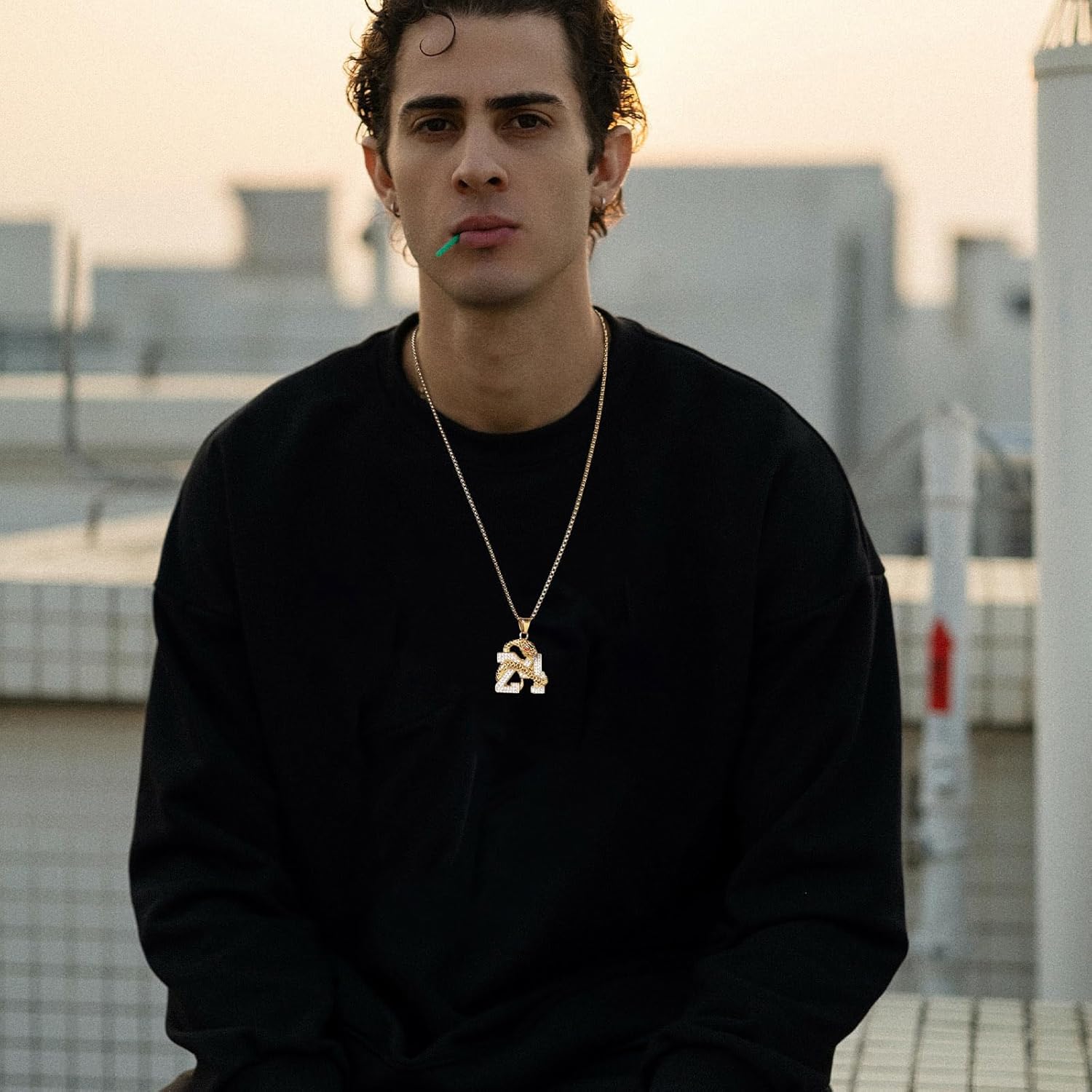 AsAlways 18K Gold Plated Memorial 24 Legend Basketball Number Pendant Inlay CZ Hip Hop Rock Punk Totem Amulet Charm Snake Necklace Gift Jewelry - Image 2