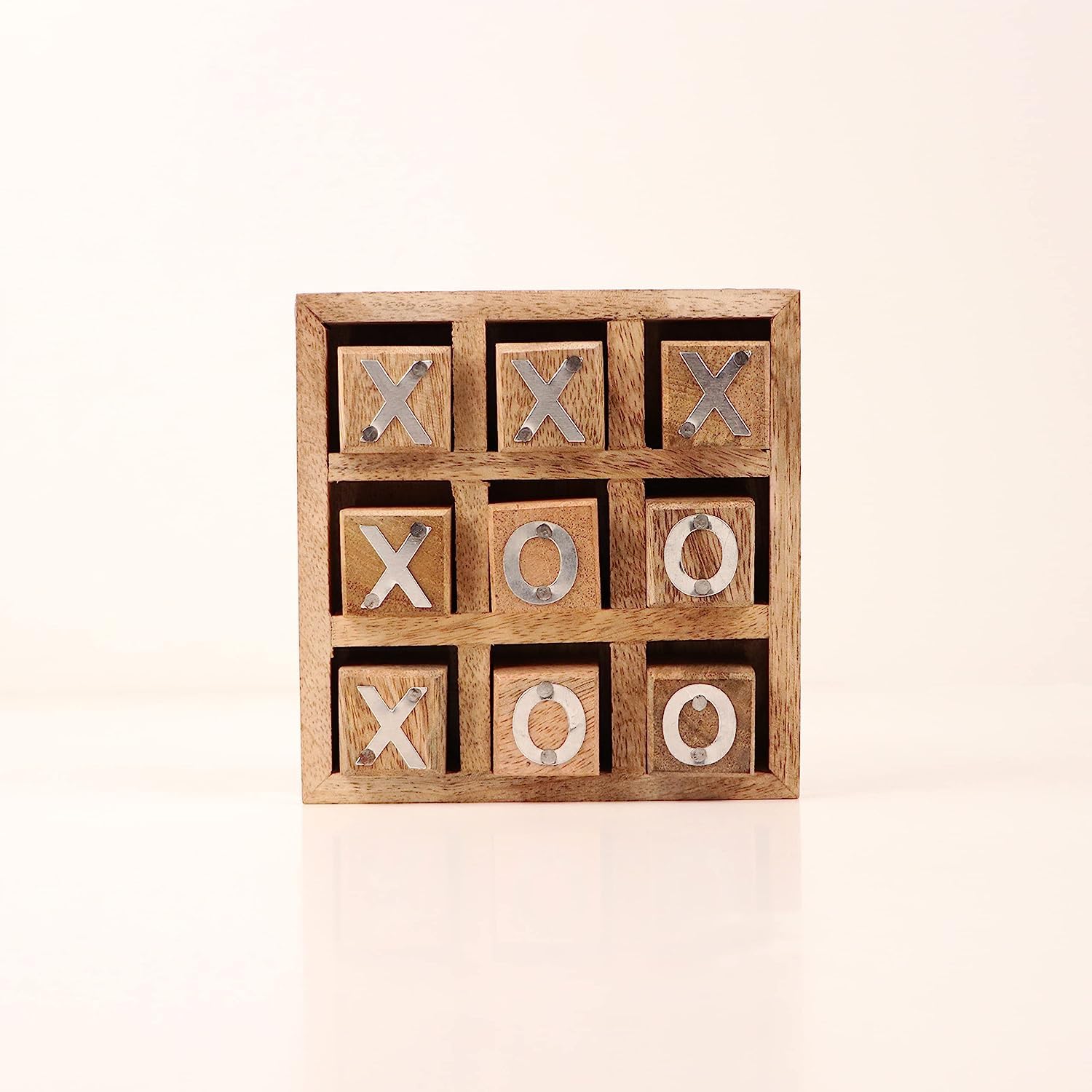SHAFA IMPEX Handmade Wooden Tic Tac Toe Game for Kids 7 and Up - Great Gifts for Kids for All Occasions