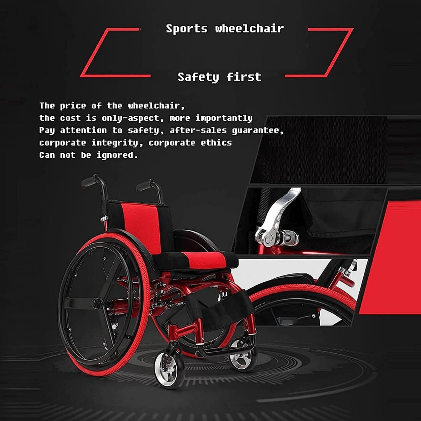 Silla de Ruedas Transporte Silla De Ruedas Silla De Ruedas Manual Ligera Silla De Ruedas Deportiva Y De Ocio Ruedas Grandes Todo Terreno para Adultos confiable